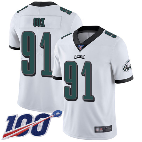 Men Philadelphia Eagles #91 Fletcher Cox White Vapor Untouchable NFL Jersey Limited Player Season
